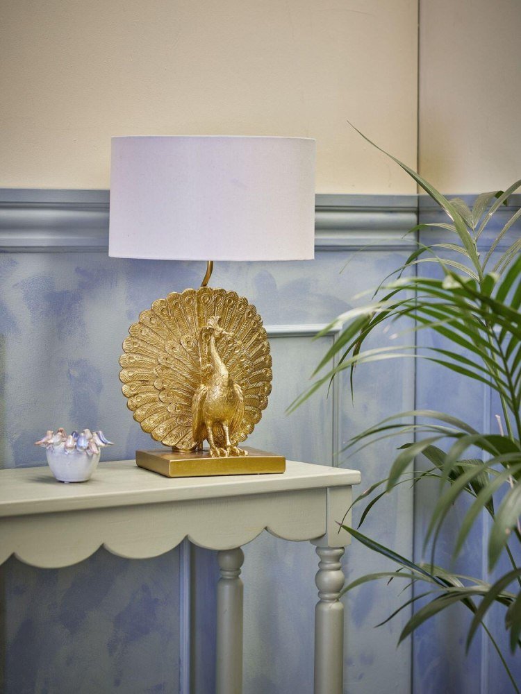 Creative Collection Peacock Tischlampe H58,5 cm, Gold