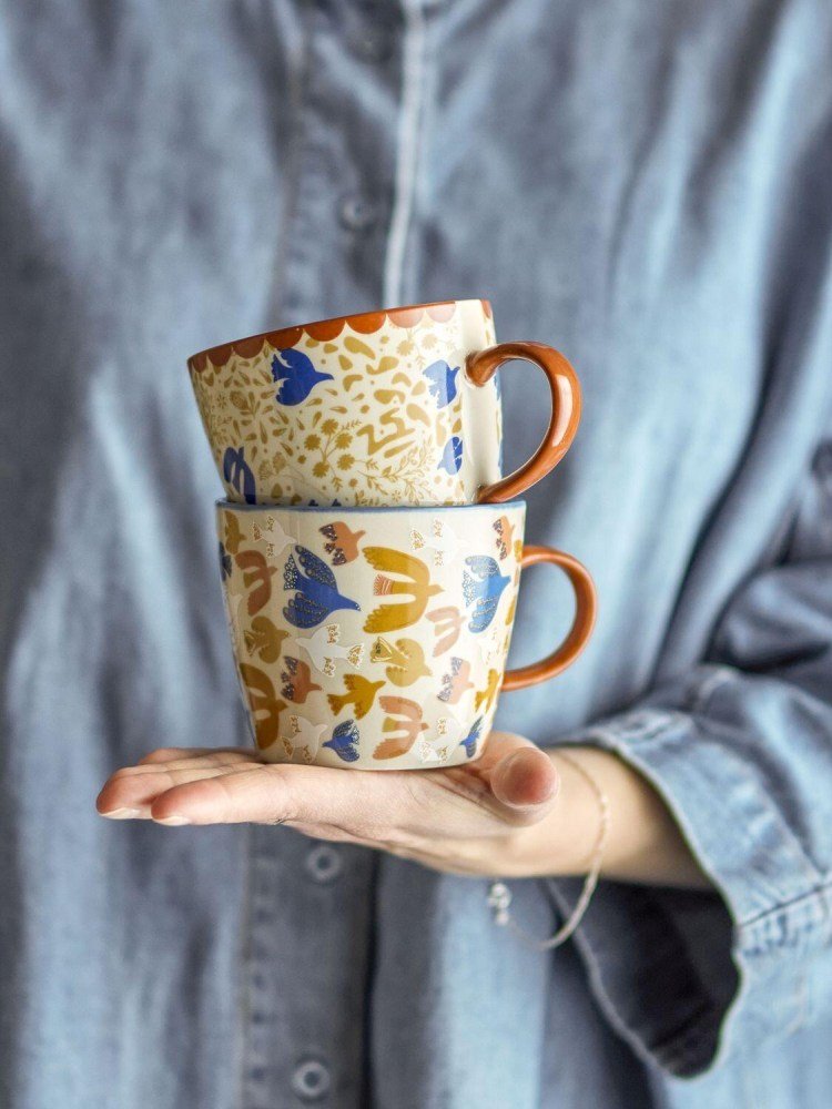 Bloomingville Anniversary Tasse 2er Set 30 cl, Braun