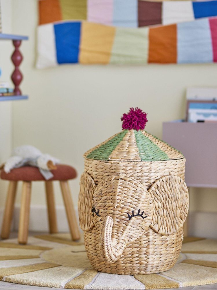 Bloomingville Mini Bobo Korb mit Deckel H50 cm, Wasserhyazinthe