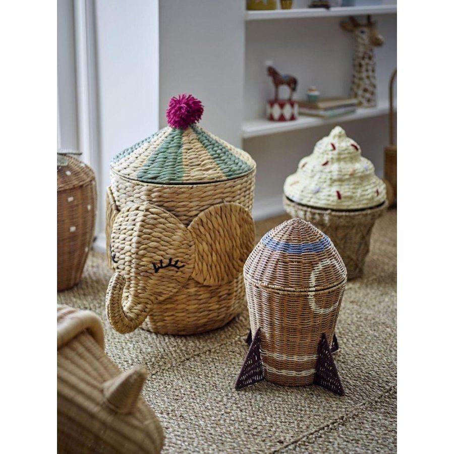 Bloomingville Mini Bobo Korb mit Deckel H50 cm, Wasserhyazinthe