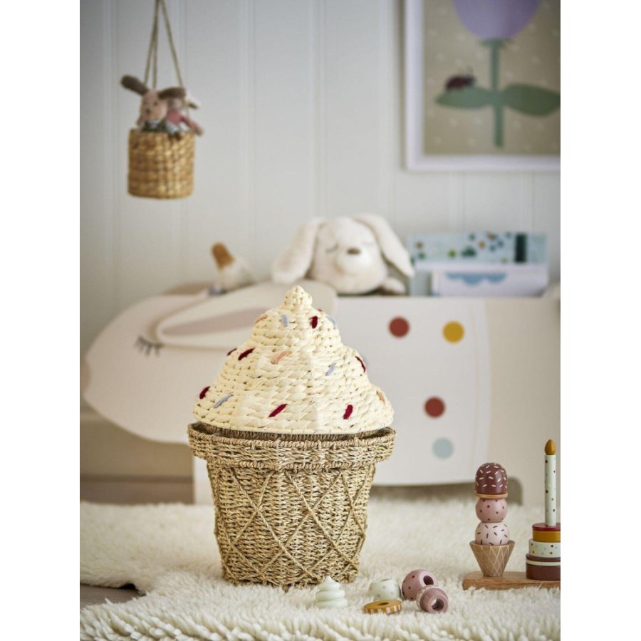 Bloomingville Mini Cillie Korb mit Deckel H41 cm, Algen