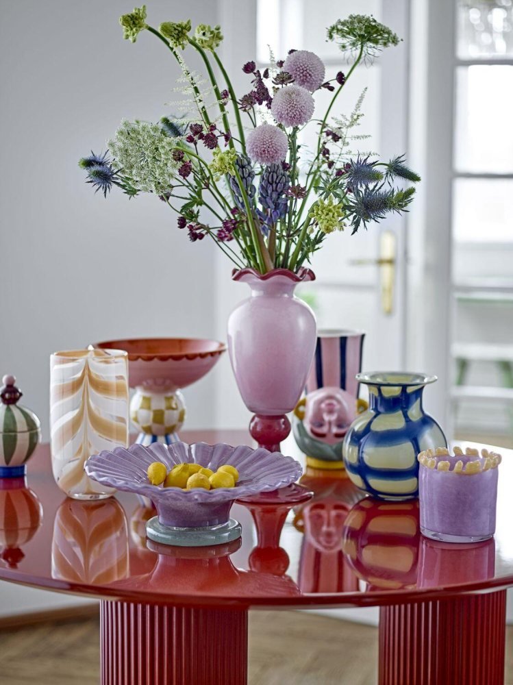Bloomingville Frills Vase H34 cm, Rosa