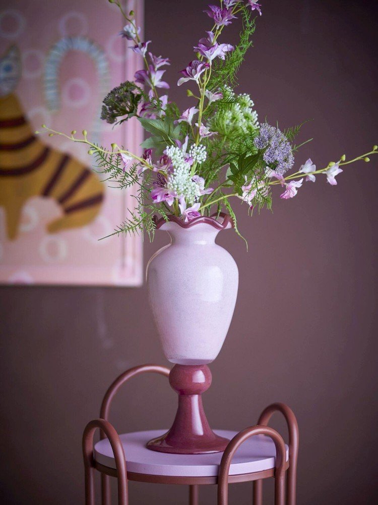 Bloomingville Frills Vase H34 cm, Rosa