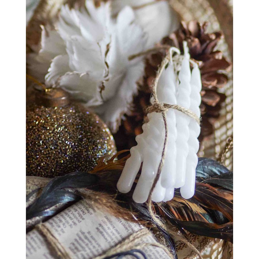 Bloomingville Twist Stearinlys 12 stk. �1,2/H11 cm, Hvid