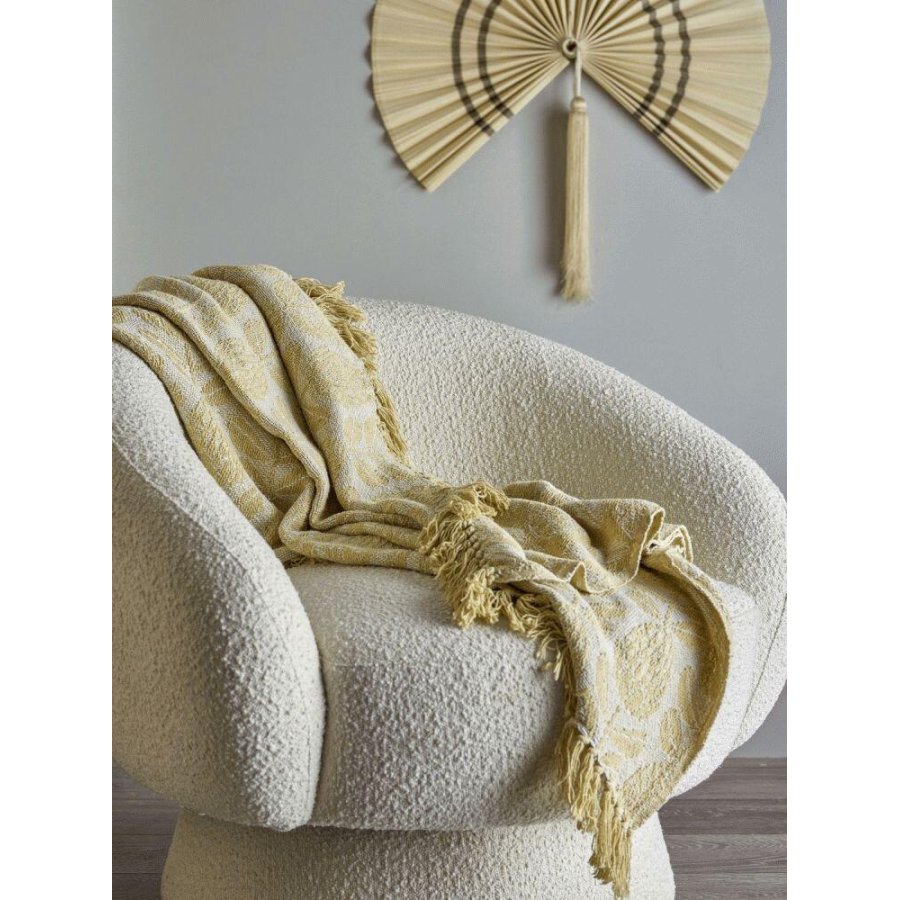 Bloomingville Pratello Plaid 130x155 cm, Gul