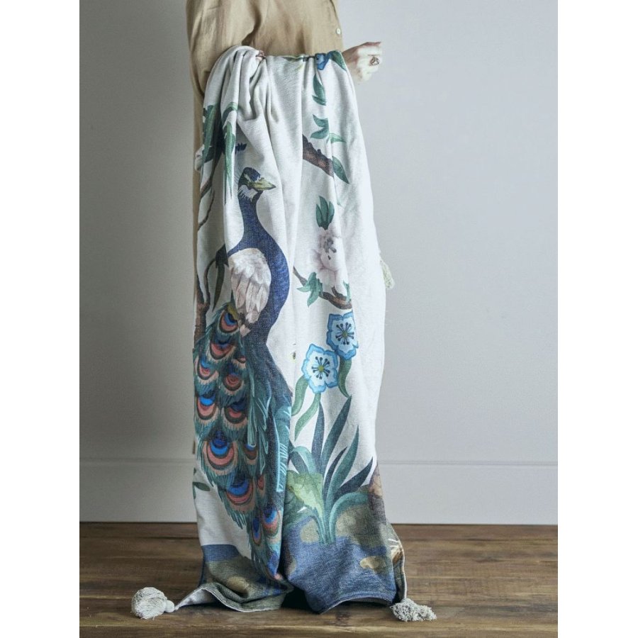 Creative Collection Peacock Plaid 130x155 cm, Gr�n