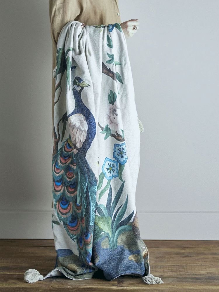 Creative Collection Peacock Plaid 130x155 cm, Gr�n