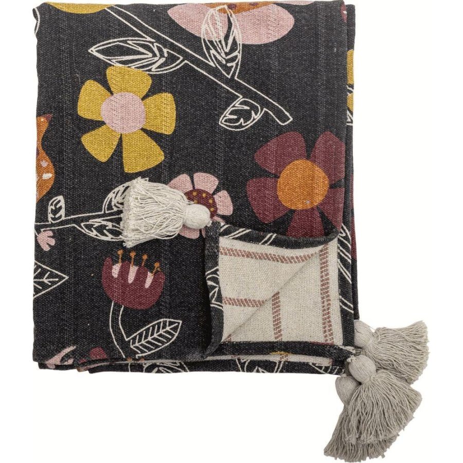 Bloomingville Vivielle Plaid 130x160 cm, Sort