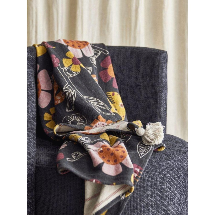 Bloomingville Vivielle Plaid 130x160 cm, Sort