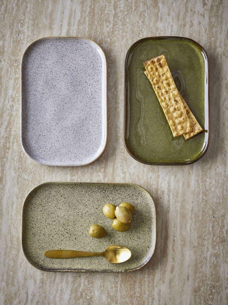 Bloomingville Addison Teller 3er Set 22,5x14,5 cm, Gr&uuml;n