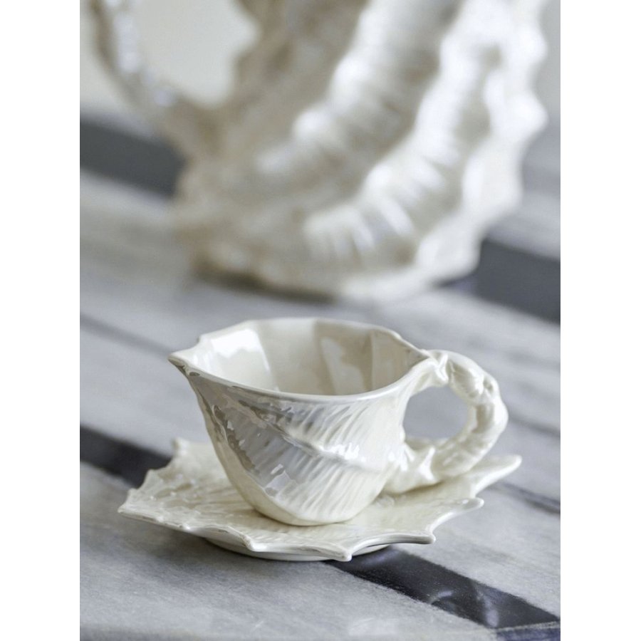 Bloomingville Shellie Kop m. Underkop 15 cl, Hvid