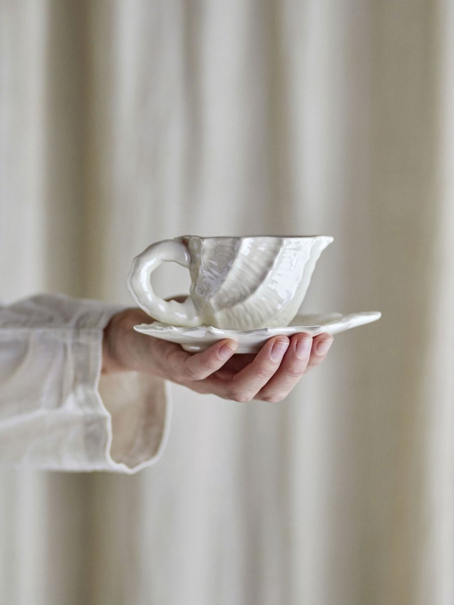 Bloomingville Shellie Kop m. Underkop 15 cl, Hvid