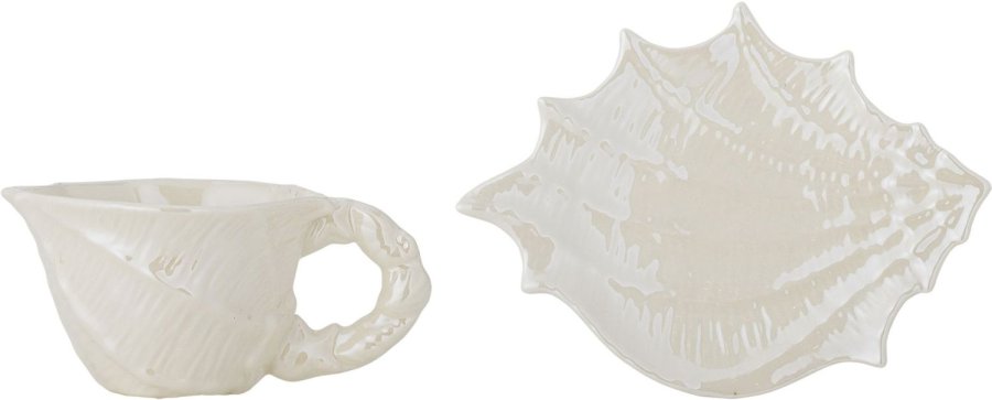 Bloomingville Shellie Kop m. Underkop 15 cl, Hvid