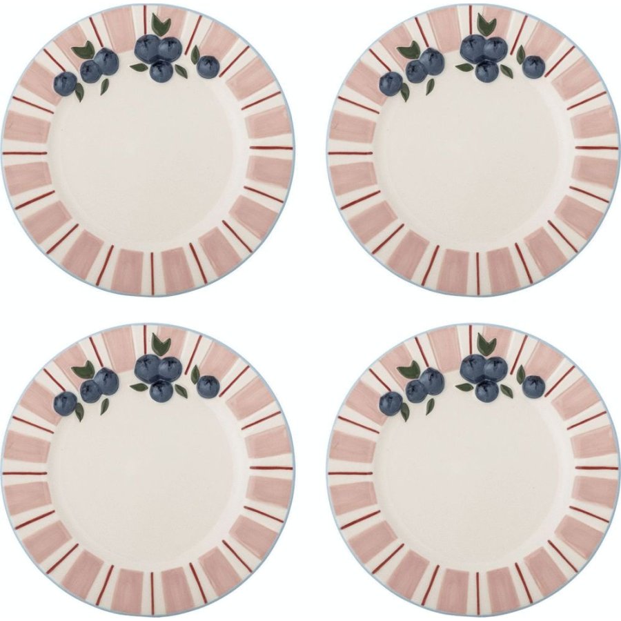 Bloomingville Carry Teller 4er Set 20,5 cm, Rosa