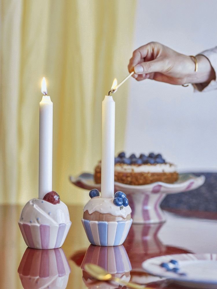 Bloomingville Chip Lysestage 2 stk. H9,5 cm, Multi