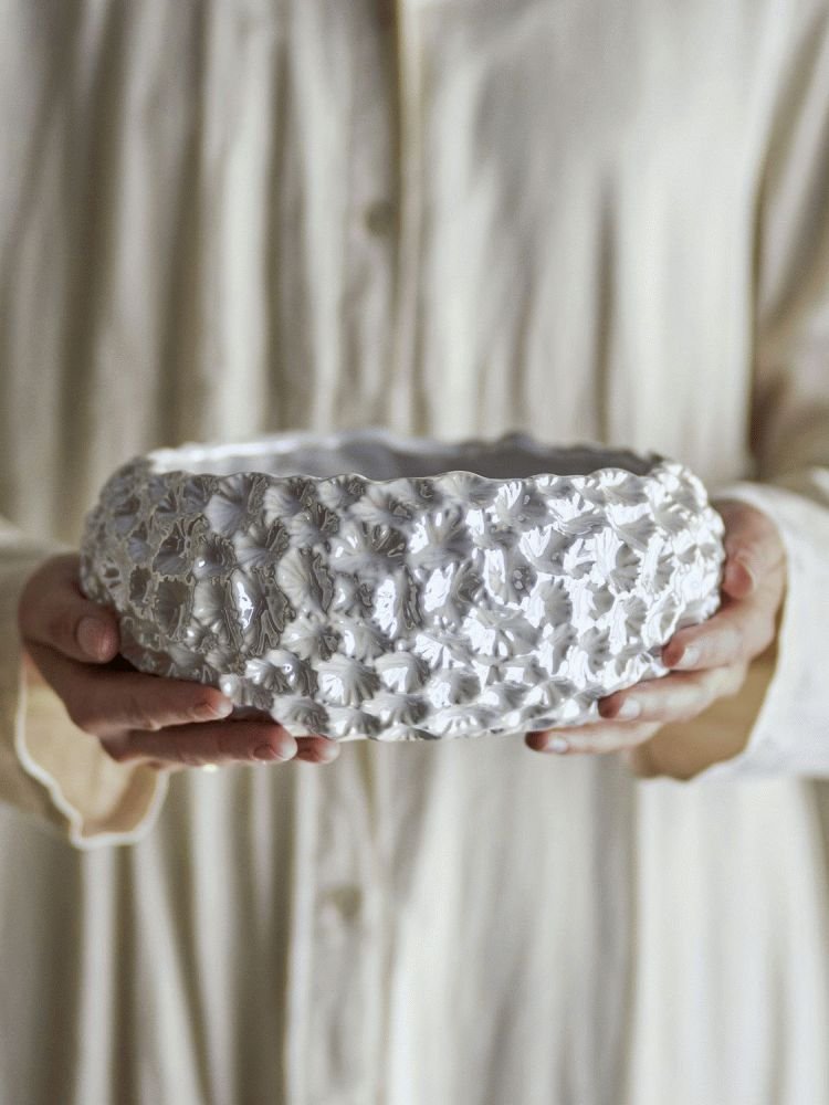 Bloomingville Lowen Sk�l �24 cm, Hvid