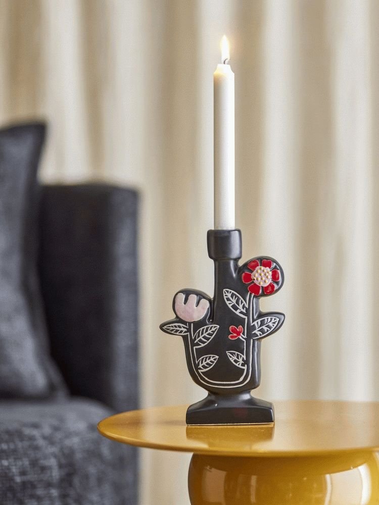 Bloomingville Vivielle Lysestage H21 cm, Sort