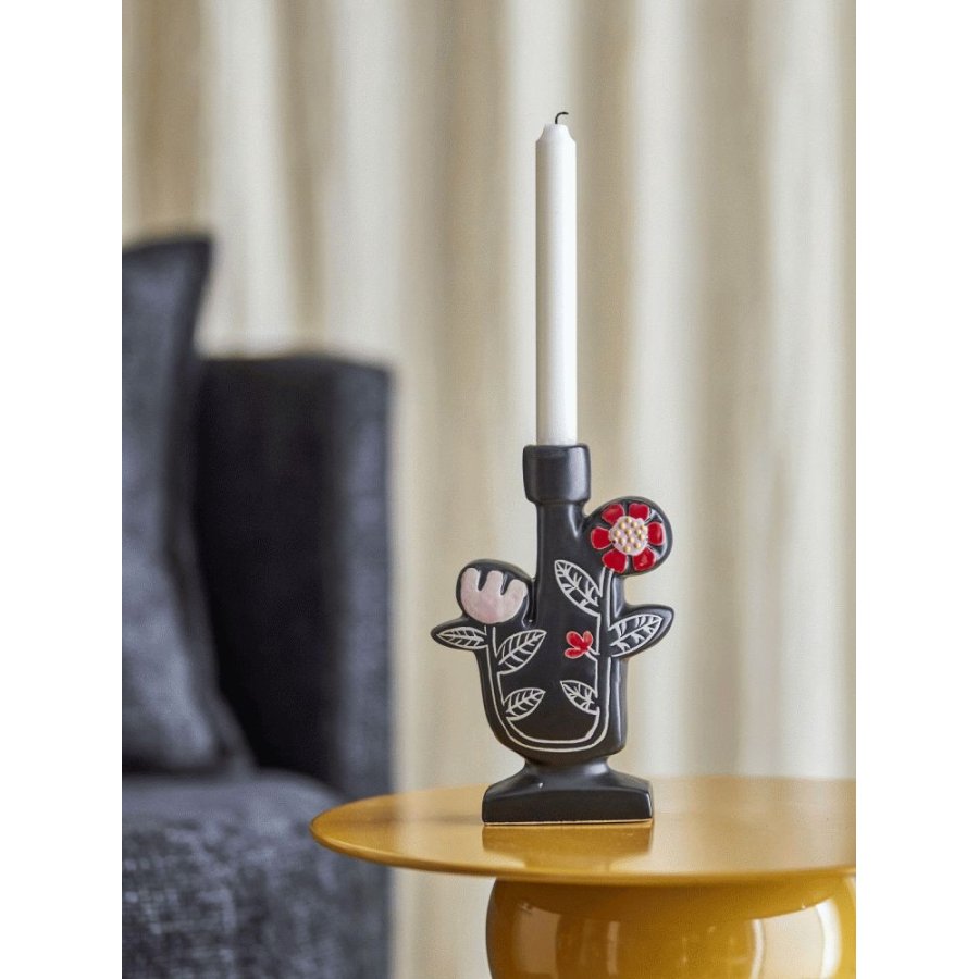 Bloomingville Vivielle Lysestage H21 cm, Sort