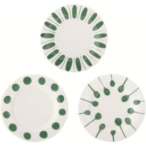 Creative Collection Linora Tallerken 3 stk. 22 cm, Gr�n