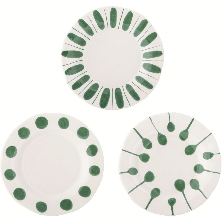 Creative Collection Linora Tallerken 3 stk. 22 cm, Gr�n