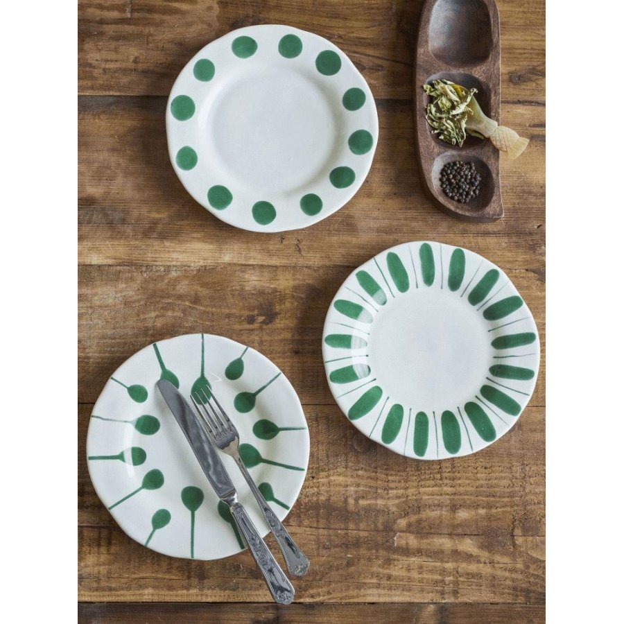 Creative Collection Linora Tallerken 3 stk. 22 cm, Gr�n