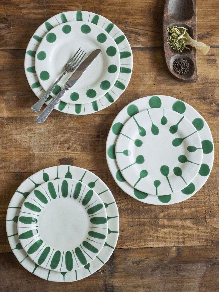 Creative Collection Linora Tallerken 3 stk. 28 cm, Gr�n