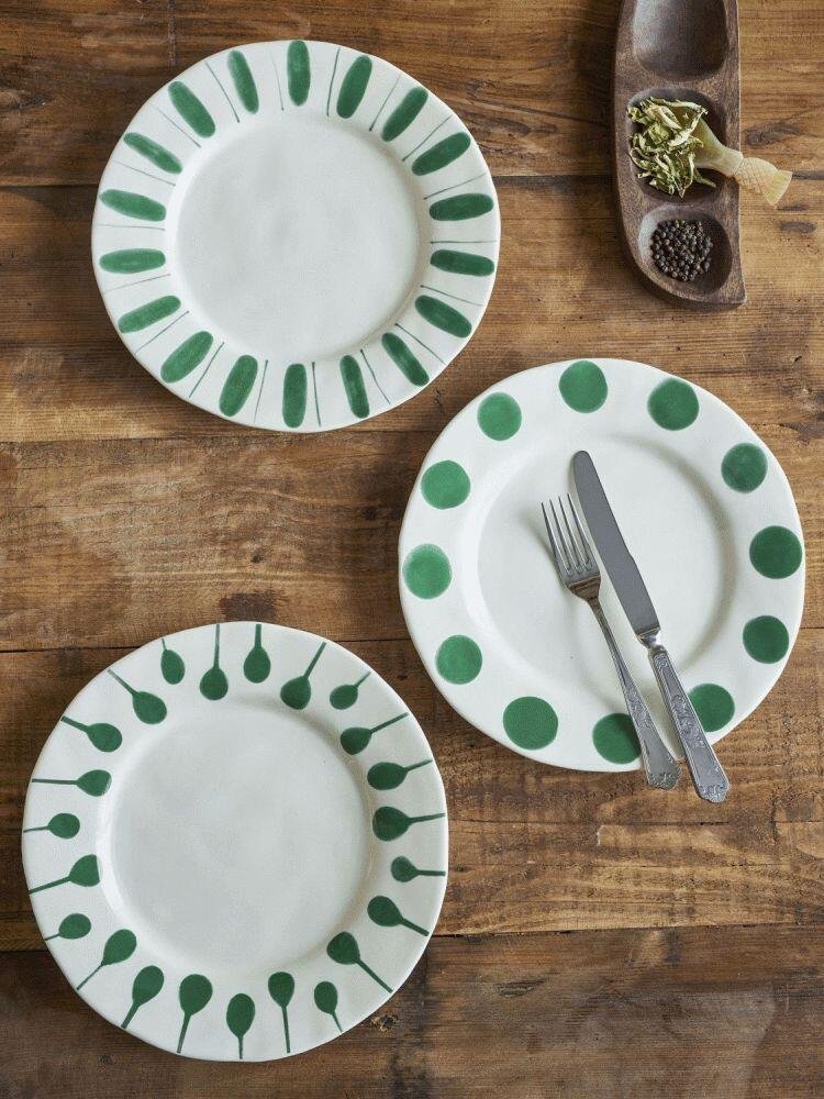 Creative Collection Linora Tallerken 3 stk. 28 cm, Gr�n