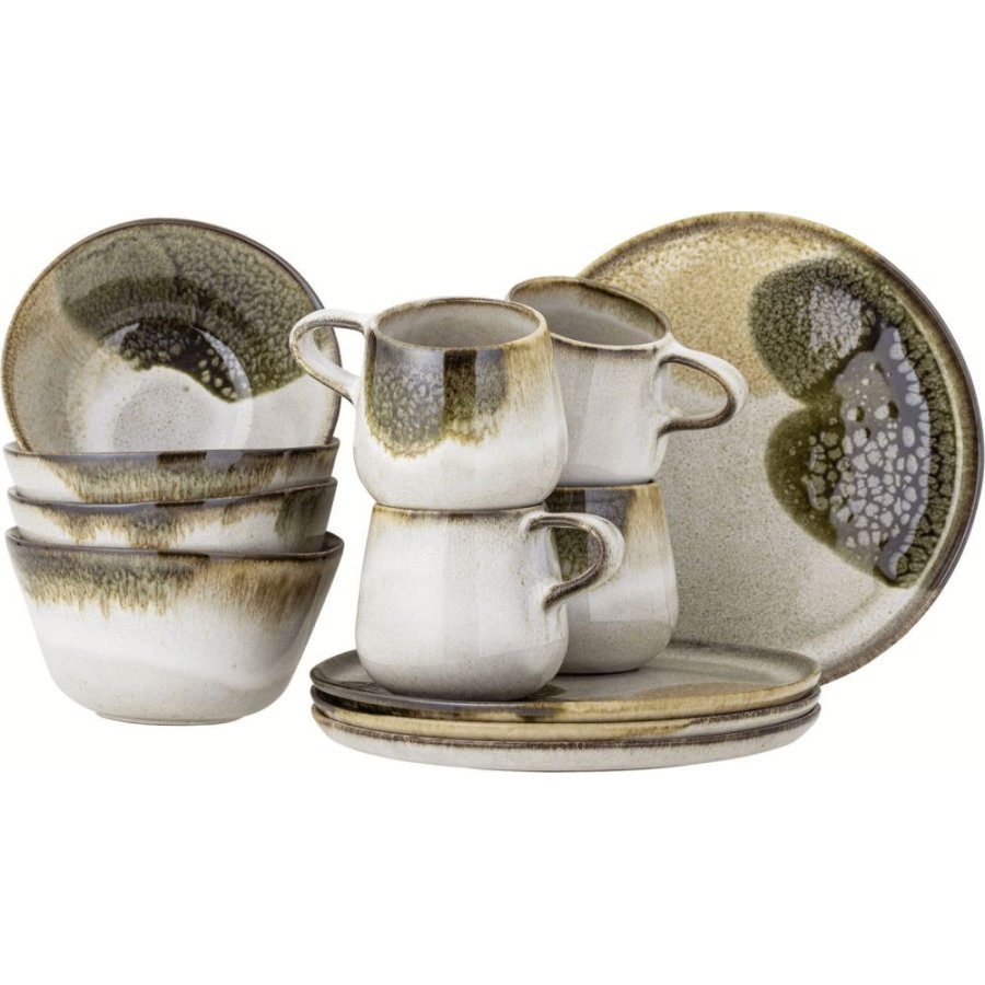 Bloomingville Jules Fr&uuml;hst&uuml;cksset 12-teilig, Gr&uuml;n