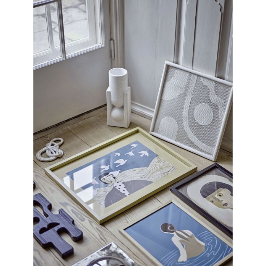 Bloomingville Flyvielle Illustration m. Ramme 47x62 cm, Fyrretr�