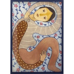 Bloomingville Floriesta Illustration m. Ramme 52x72 cm, Fyrretr�