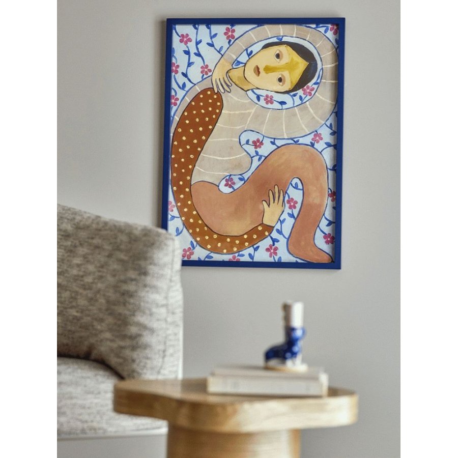 Bloomingville Floriesta Illustration m. Ramme 52x72 cm, Fyrretr�