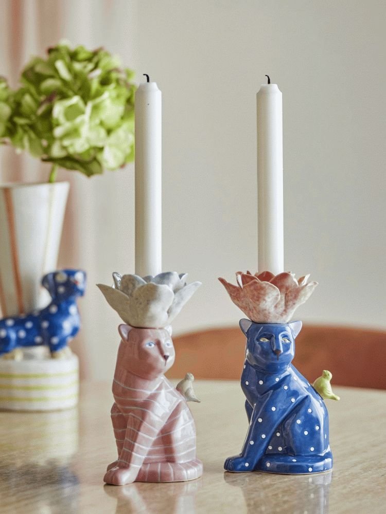 Bloomingville Eri Lysestage 2 stk. H17 cm, Multi