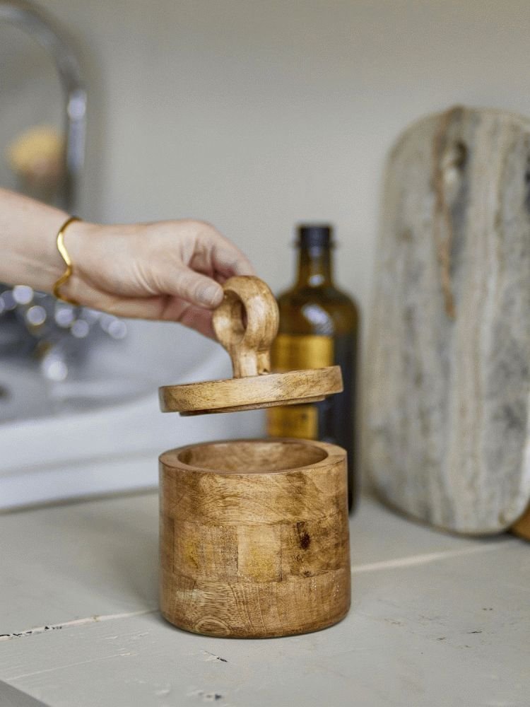 Bloomingville Nonnie Krukke m. L�g H18 cm, Mangotr�