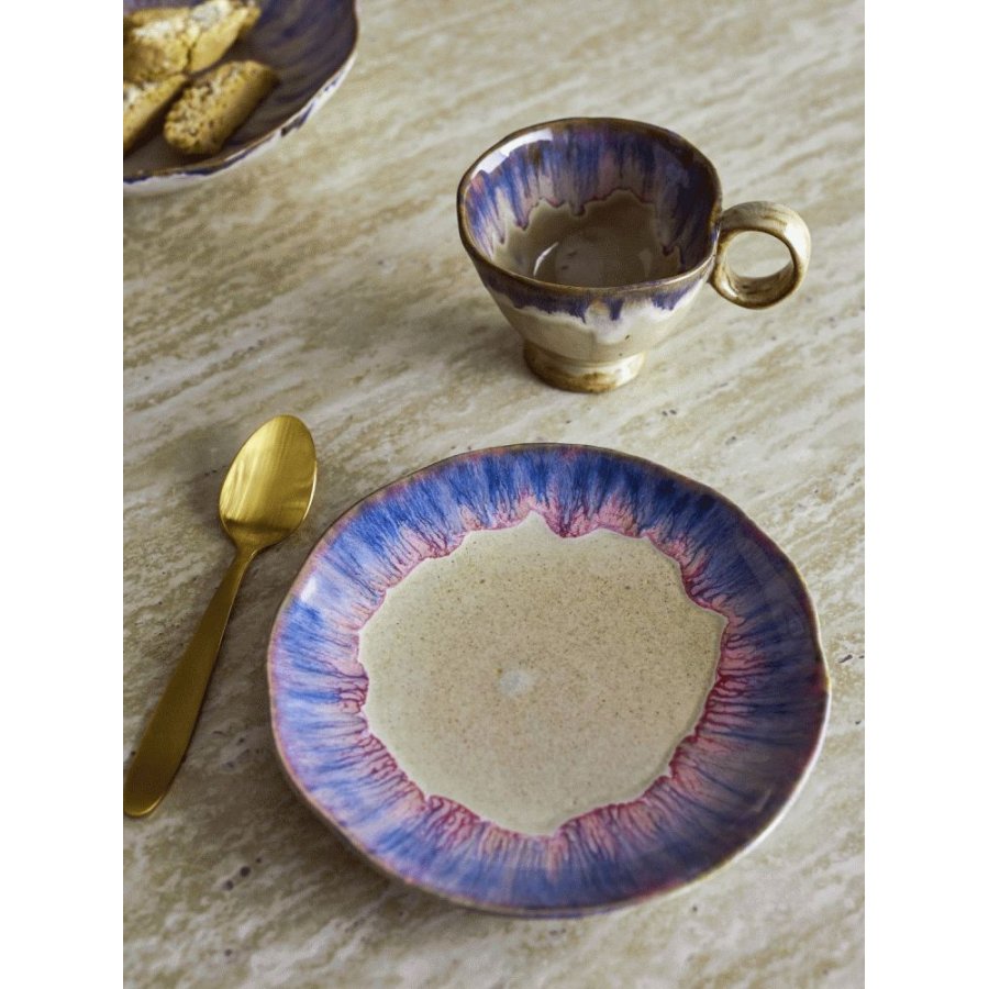 Bloomingville Imogen Teller 16,5 cm, Blau/Rosa