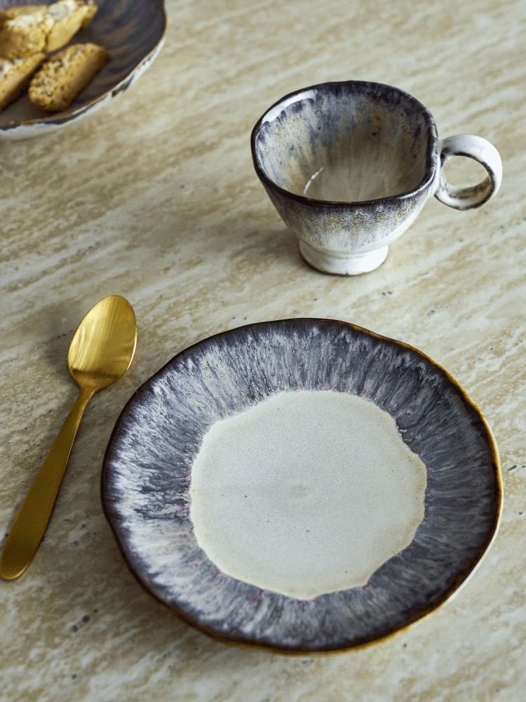 Bloomingville Imogen Teller 16,5 cm, Gr&uuml;n/Rosa