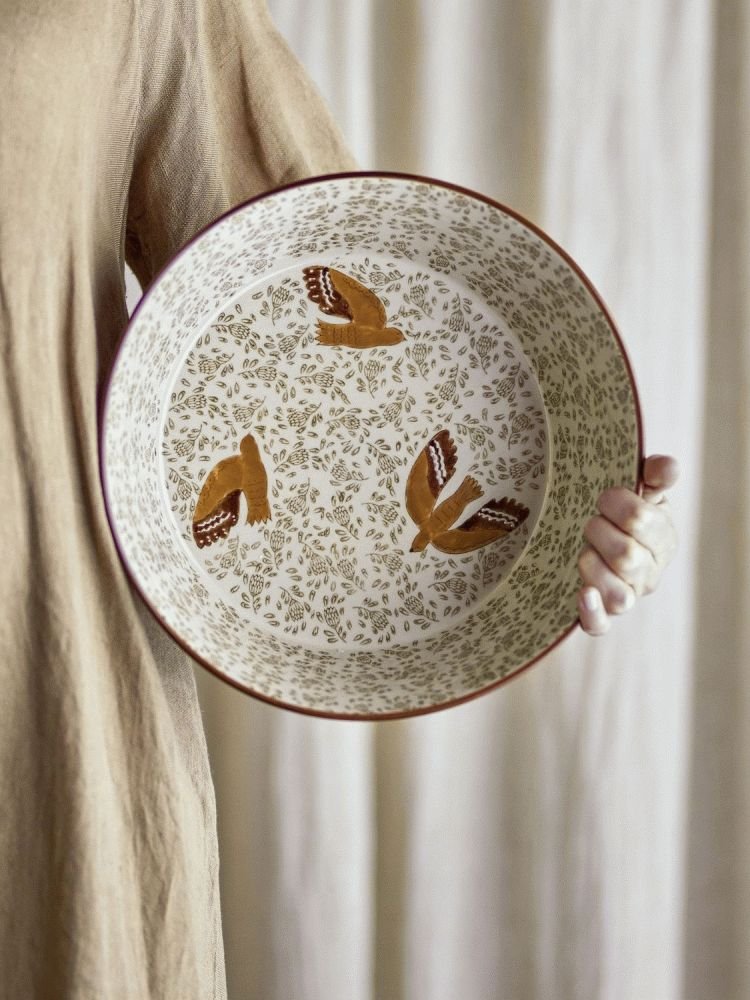 Bloomingville Hezha Schale �28 cm, Gr&uuml;n