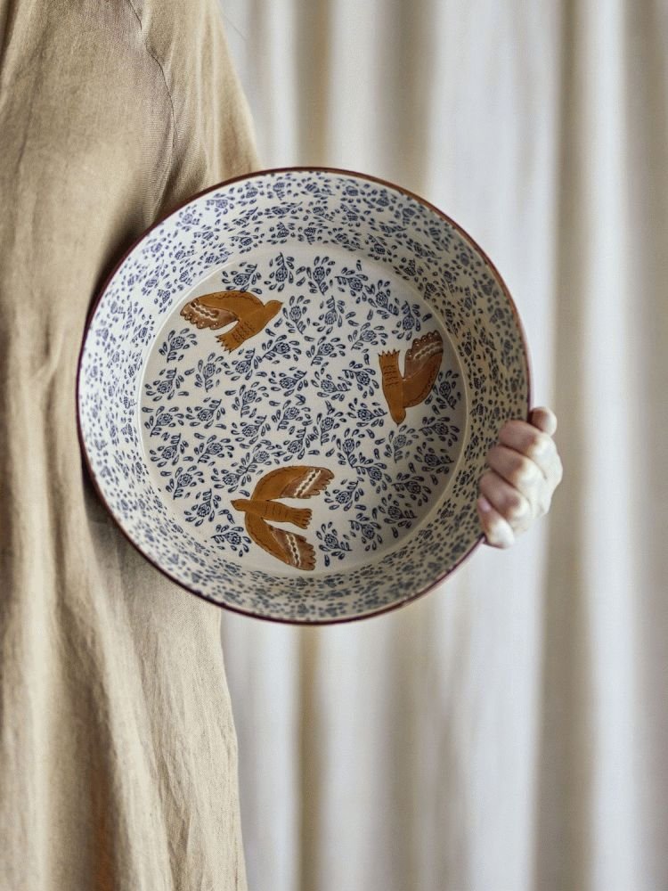 Bloomingville Hezha Schale �28 cm, Blau