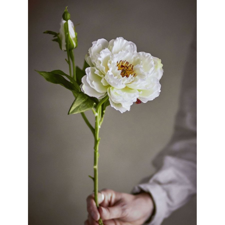 Bloomingville Peony Kunstig Stilk 62 cm, Hvid