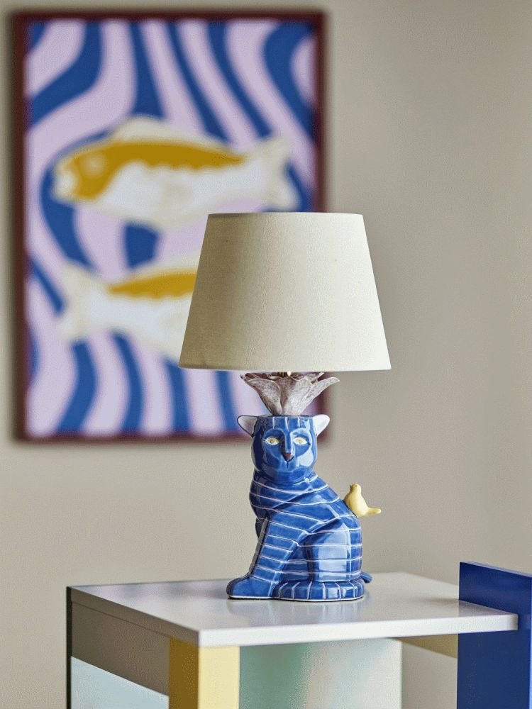 Bloomingville Eri Tischleuchte H40 cm, Blau