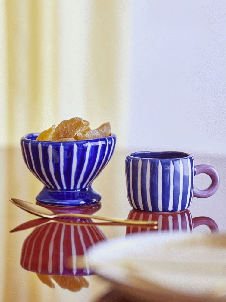 Bloomingville Nini Schale �9 cm, Blau/Wei&szlig;