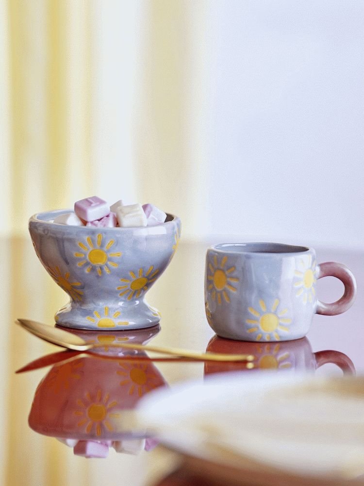 Bloomingville Nini Schale �9 cm, Blau/Gelb