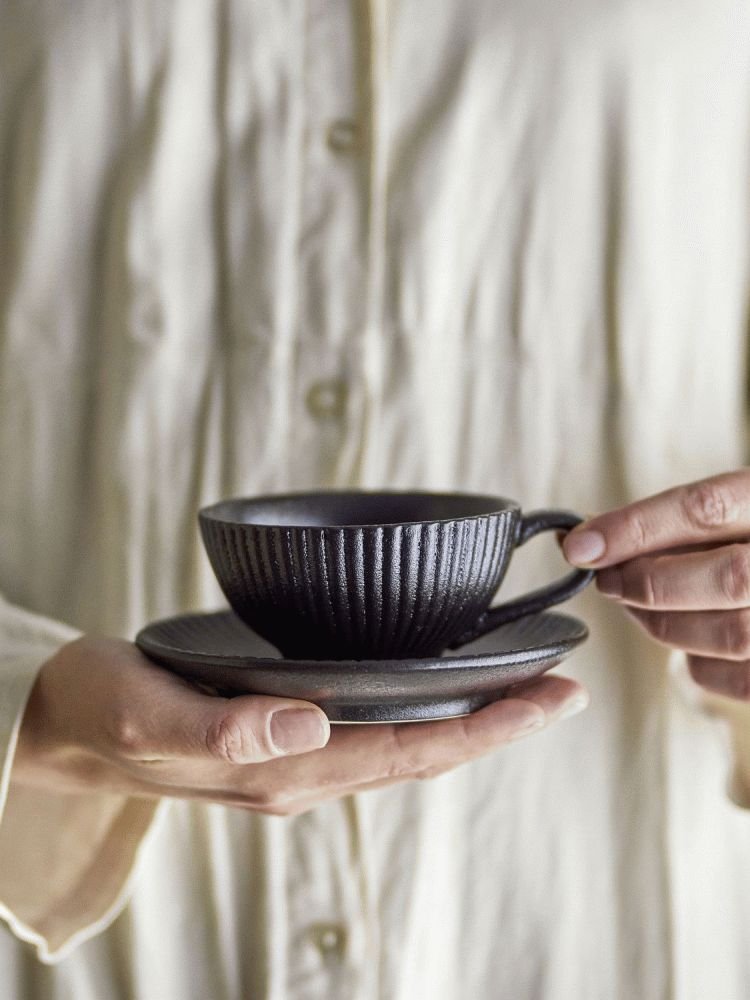 Bloomingville Neri Cappuccinokop m. Underkop 20 cl, Sort