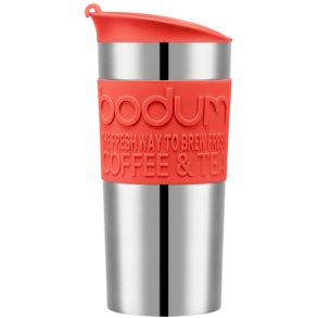 Bodum TRAVEL MUG Reisebecher m. Deckel 35 cl, Rot/Chrom