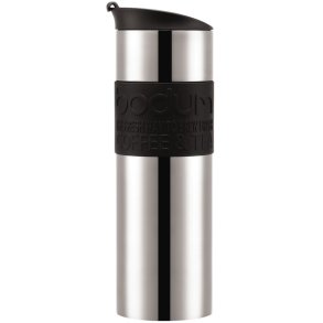 Bodum TRAVEL MUG Reisebecher m. Klickdeckel 60 cl, Schwarz/Stahl