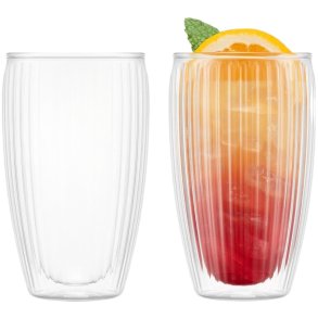 Bodum PAVINA Glas 2er Set 45 cl, Gerippt