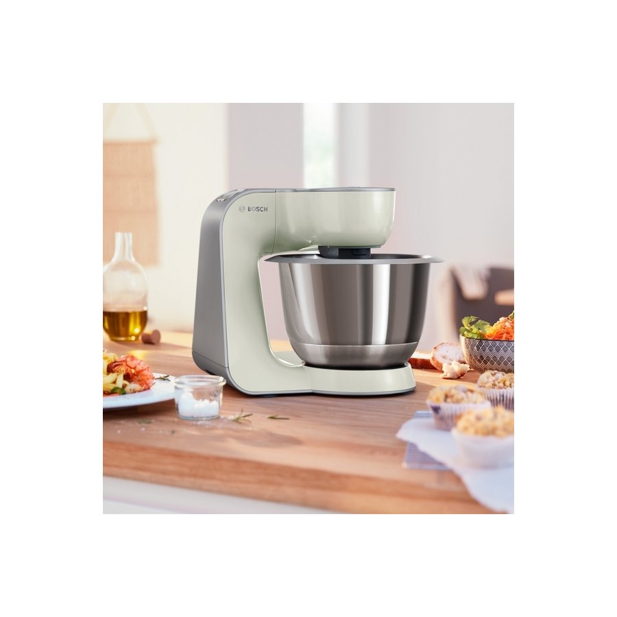 Bosch Serie 4 K�kkenmaskine 1000W inkl. 9 stk Tilbeh�r, Gr�/S�lv