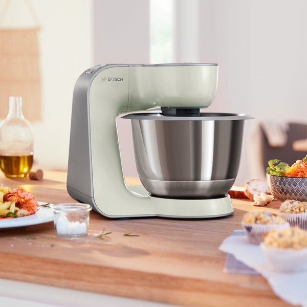 Bosch Serie 4 K�kkenmaskine 1000W inkl. 9 stk Tilbeh�r, Gr�/S�lv