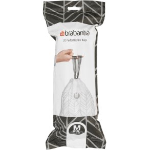 Brabantia PerfectFit Affaldspose M 20 stk. 60 L, Hvid