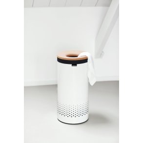 Brabantia Vasketøjskurv m. Låg 35 L, Hvid/Kork