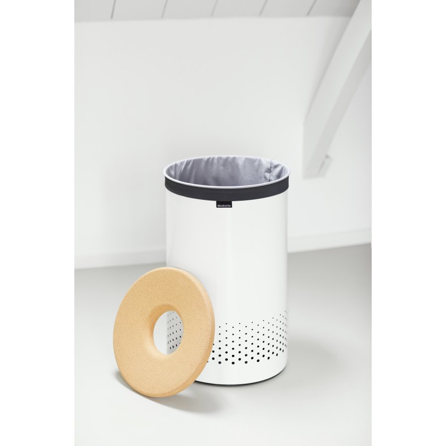 Brabantia Vasketjskurv m. Lg 60 L, Hvid/Kork